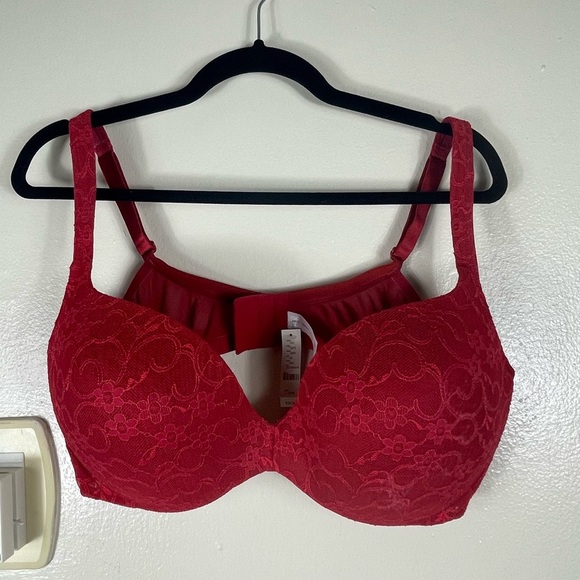 Cacique Red Lace Full Coverage Bra with Underwire Support - Picture 1 of 6